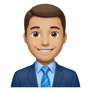 a man with blue tie sticker