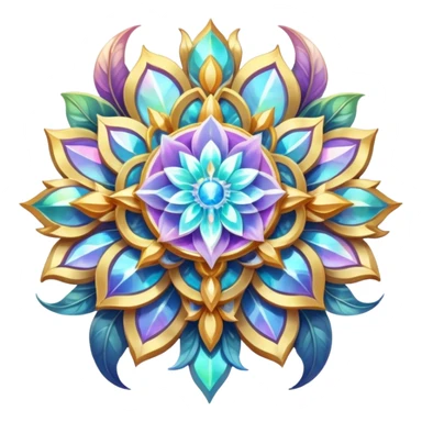 Epic divine legendary celestial flowery complex detailed iridescent aesthetic-scenery-Decorations sticker