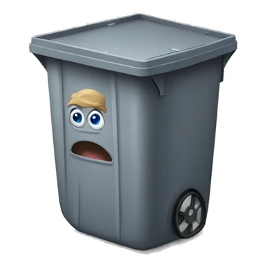 trash can with rms and legs that is running sticker