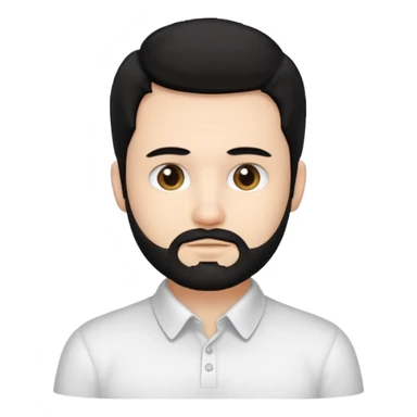 A white guy with coolers and white collar t shirt and the beard for him is at the chin area only,the hair is fuzzy and black in colour sticker