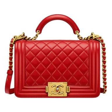 chanel le boy red bag gold hardware sticker