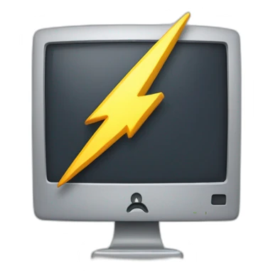 A computer with a lightning bolt coming out of it, symbolizing a forceful restart. sticker