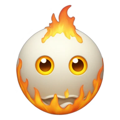 3d sphere with a cartoon Blaze skin texture with big playful eyes sticker