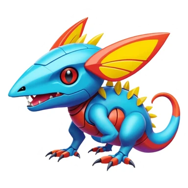  exotic tropical cyber-Protogen-Fakémon-Pokémon-Vernid-creature sticker