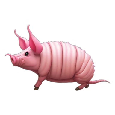 Vaporwave pig armadillo cow centipede insect sticker