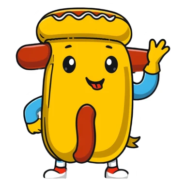 man dressed as a hot dog snack sticker