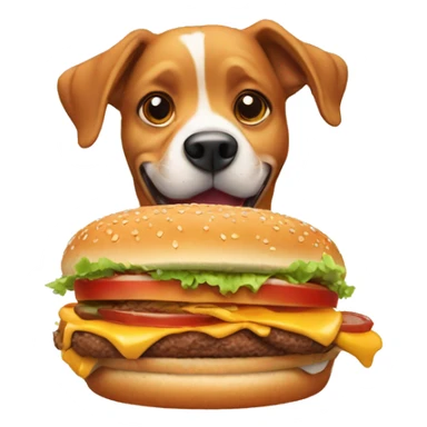 Dog eating burger  sticker