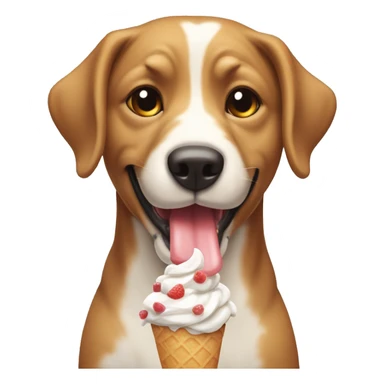 Perro comiendo helado  sticker