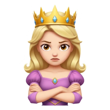angry princess arms crossed sticker