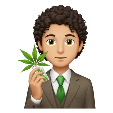 dark curly hair italian boy weed zyn nicotine pouches business  sticker