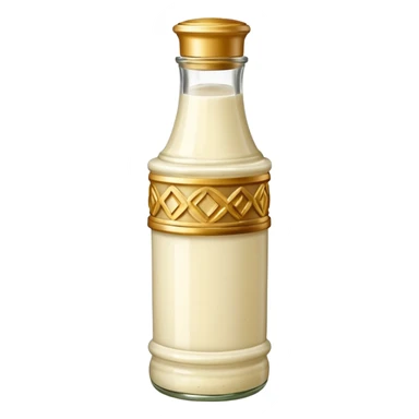 Creamy salad dressing in a bottle shaped like a roman pillar sticker