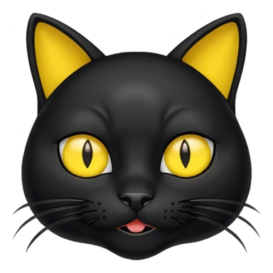 Black cat with yellow ears mad sticker
