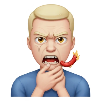 angry man choking himself sticker