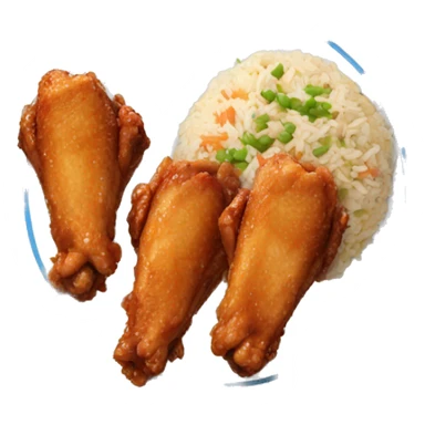 Three chicken wings and fried rice  sticker