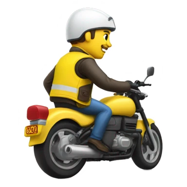 Un homme en gilet jaune sur une moto sticker