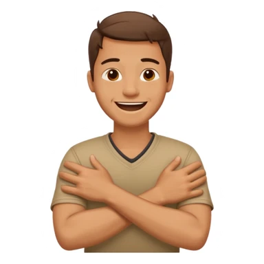 Arms crossed holding neck laughing guy sticker