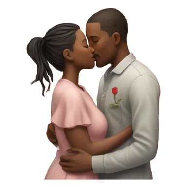 Hyper Realistic Couple kissing surrounded by roses and butterflies  sticker