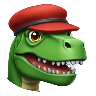 Green Trex wearing red beret and eyeglasses  sticker