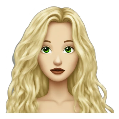 Johnny Depp kiss blond woman with green eyes amd very very very long hair sticker