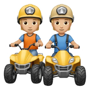 Can you make 2 blonde boys kids riding four wheelers sticker