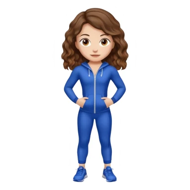 Girl with brown wavy hair, dream body ( small waist, wild hips and big glute) in gym suit  sticker