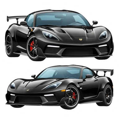 Custom sports car with spoiler and stickers on car sticker