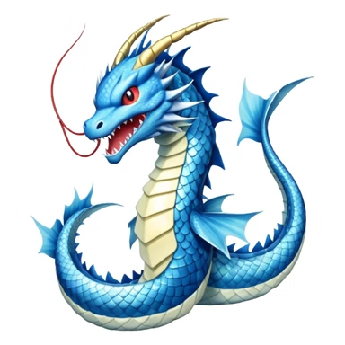 Gyarados from Pokemon, blue serpentine dragon sticker