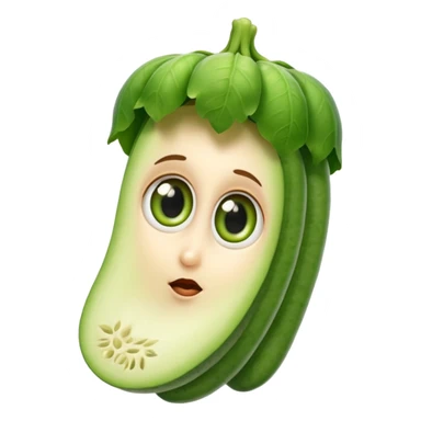 ladyfinger vegetable keeping the shape normal with big eyes sticker