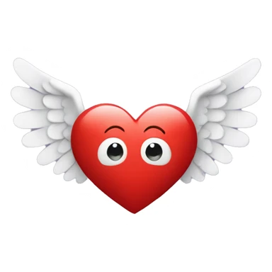 Red heart with angel wings  sticker