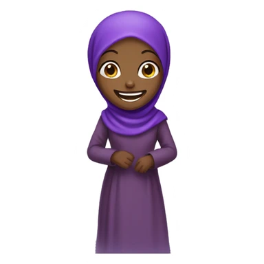 Laughing African hijab girl in purple sticker