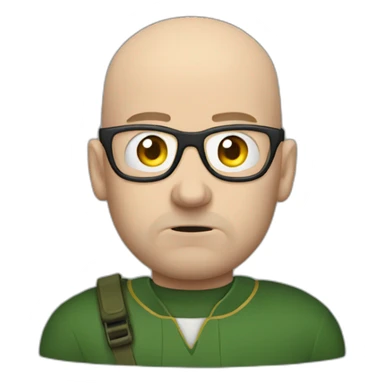 Sad bald Irish call of duty man with glasses sticker