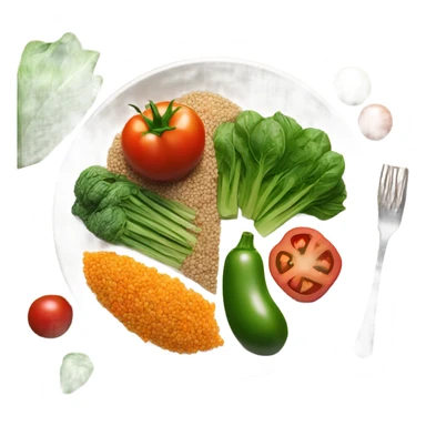 plate with healthy food sticker