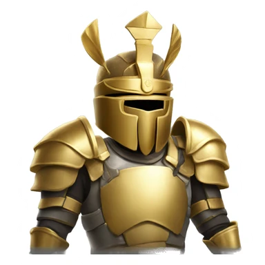 Gold armoured victory celebrating sticker