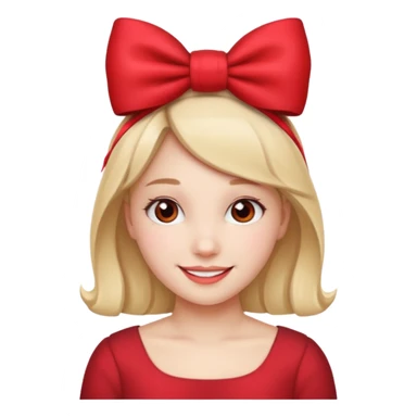 Girl with red bow on her head sticker