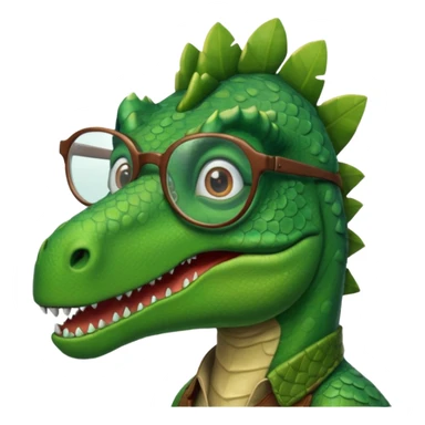 Dinosaur with glass on in a horse sticker