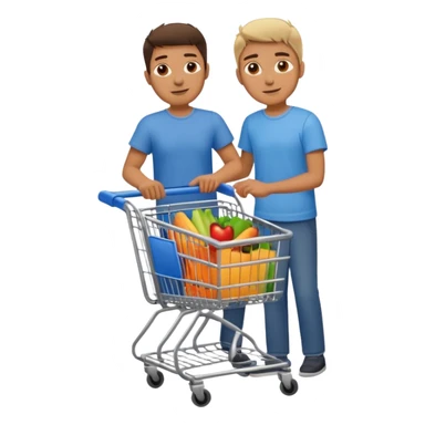a man with a shopping cart full body sticker