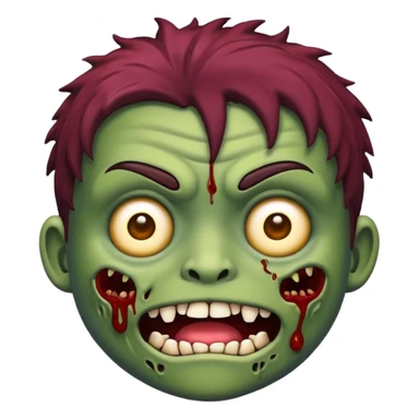 Faça um emoji de zumbi, estilo IOS, um zumbi com cabelo loiro escuro bagunçado e olhos escuros sticker