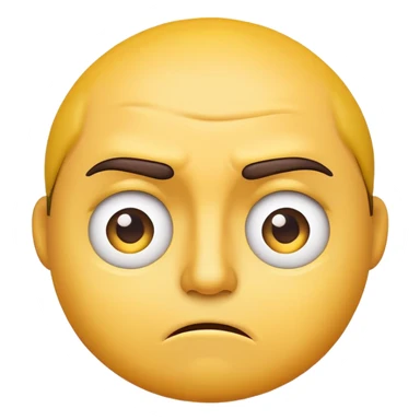 an yellow face emoji with like a a confuse look of disgust like? sticker