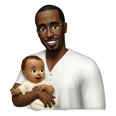 P diddy with a baby and oil sticker