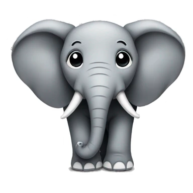 Elephant with black hearts sticker