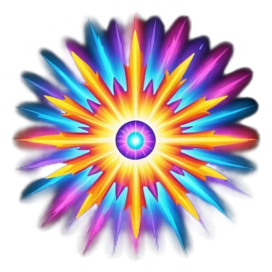A supernova exploding in a burst of colorful energy sticker
