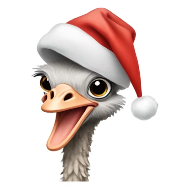 Ostrich in a Santa hat  sticker