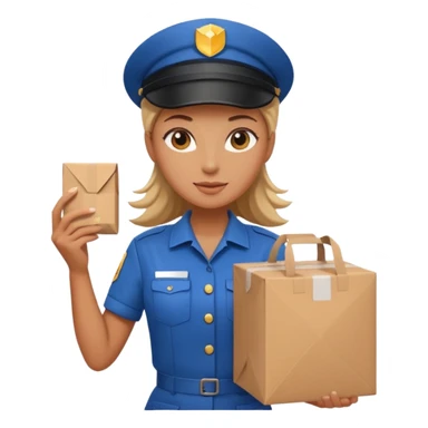 female delivery courier sticker