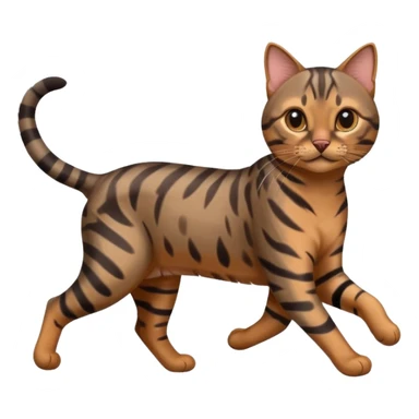 Cute dark grey and brown bengal cat running sticker