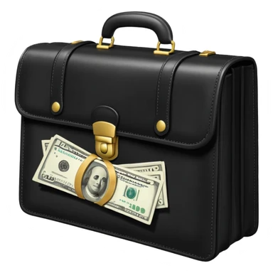 maletin cerrado que se le escapan un par de billetes por los costados sticker