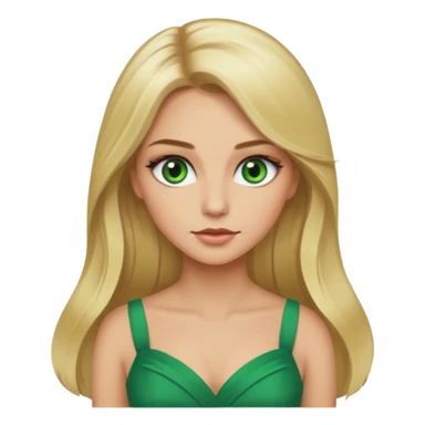 Fille cheuveux blond longt yeux vert  maquiller robe  Métisse chronique sticker