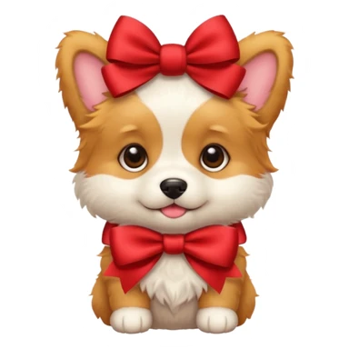Cute puppy with bow sticker