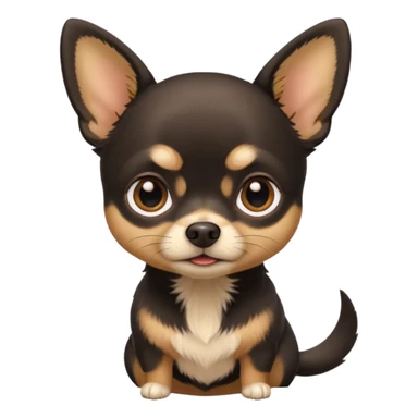 Chihuahua noir marron et feu sticker