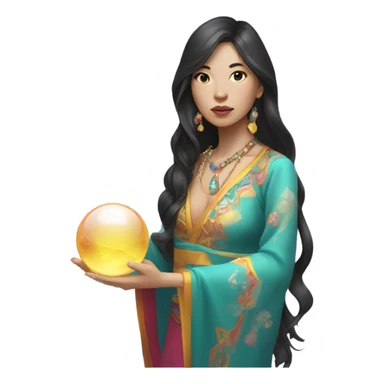 fortune teller asian woman sticker