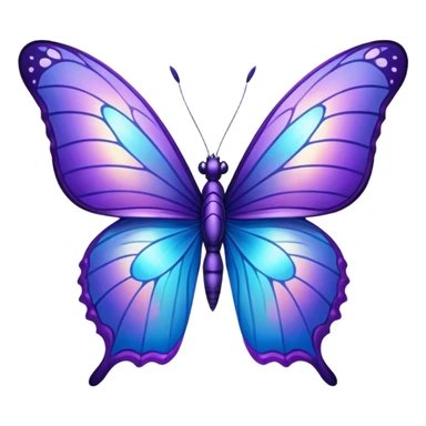 Blue and purple fire butterfly sticker